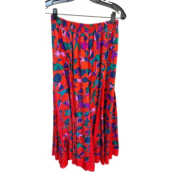 Diane Fres Original 100% Silk Midi Skirt Abstract Fish Print Size Small? Vintage - Picture 2 of 6